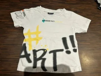 T shirt manches courtes garçon blanc imprimé taille 5 ans Influx