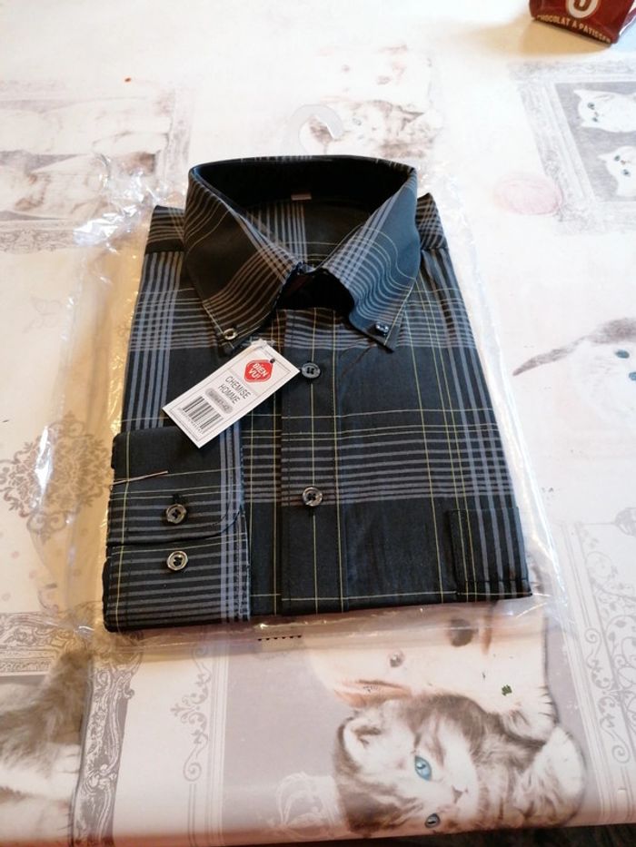 Chemise à carreau homme neuve - photo numéro 3