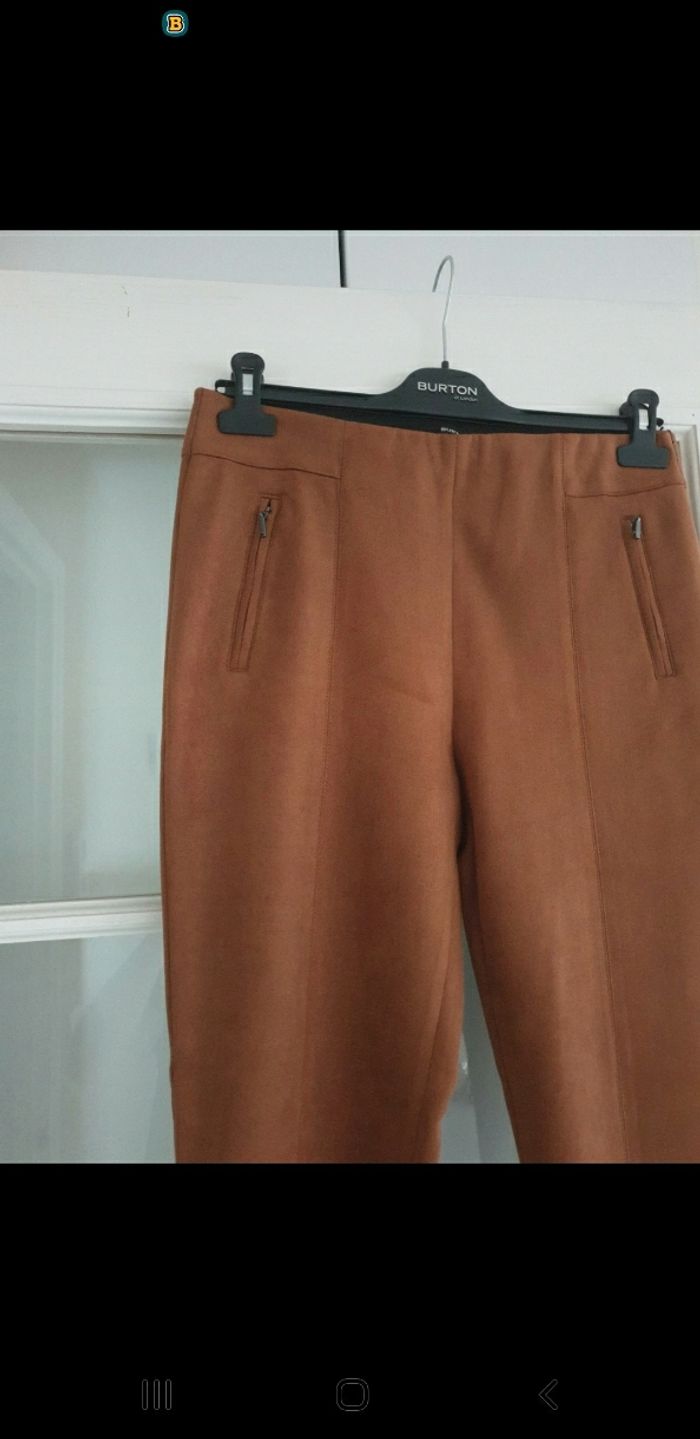 Pantalon effet velour camel - photo numéro 3