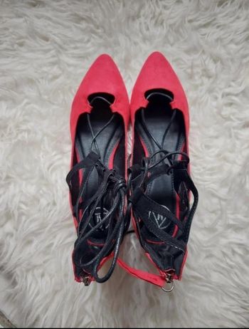 Ballerines rouges pointues lacets noirs ghillies T40 Missguided  TBE  💋