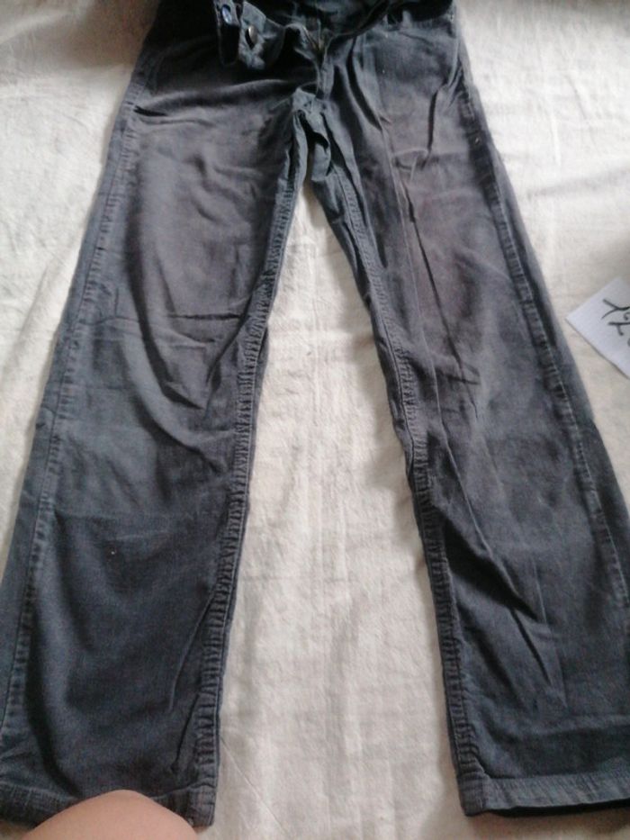 Pantalon velours côtelé anthracite 12 ans - photo numéro 6
