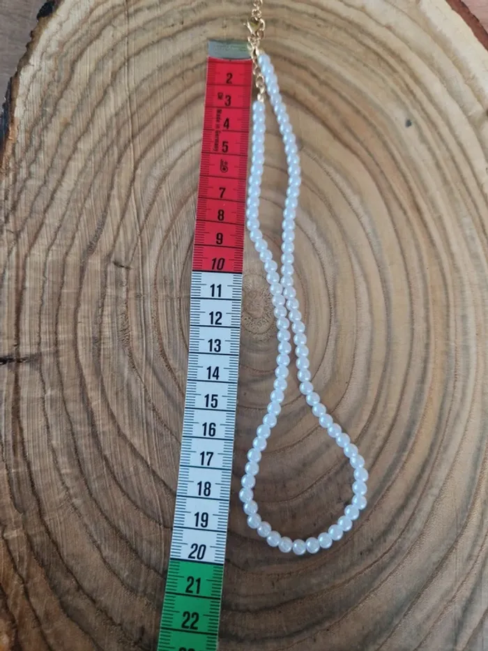 Collier fantaisie perles blanches - photo numéro 3