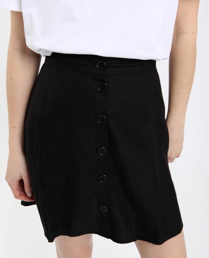 Jupe d'été noire fluide trapèze à boutons Pimkie Taille 38 Neuf avec étiquette - photo numéro 4