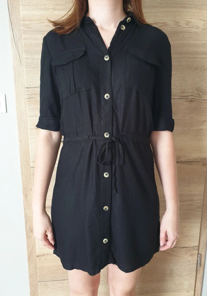 Robe chemise 3/4 H&M noire