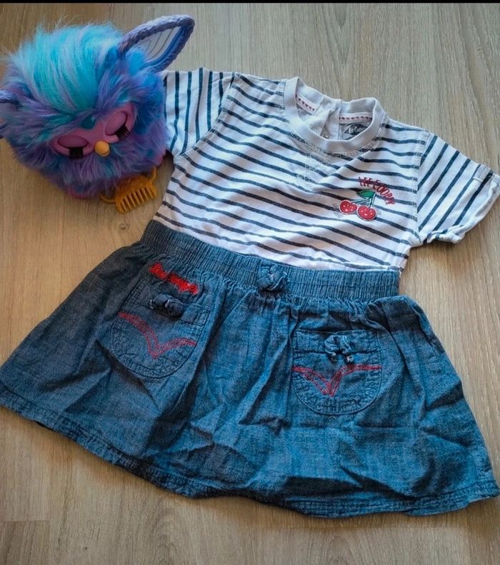 Robe été fantaisie marinière jean 23M