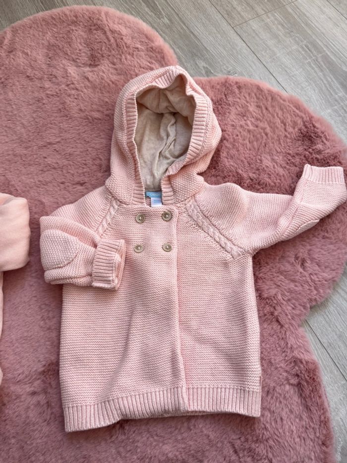 2 gilets rose hiver fourré bébé fille 6 mois - photo numéro 5