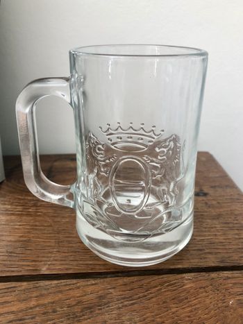 Chope en verre épais drapeau normand