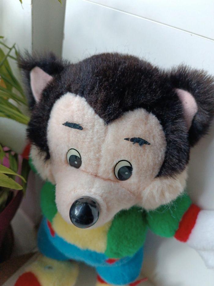 Peluche plush vtg vintage Disney nounours Teddy Bear loup Wolf 3 cochon pig bébé babies baby - photo numéro 2