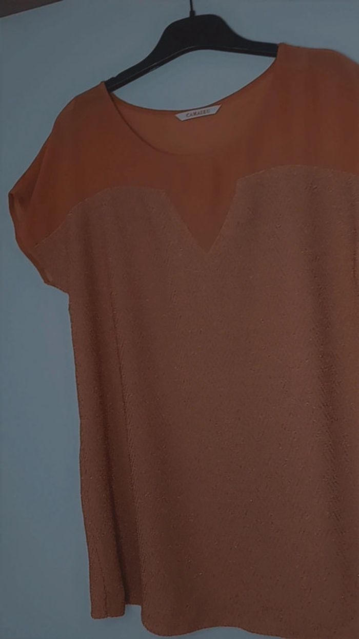 T-shirt Rose et doré - Camaïeu - Taille S - photo numéro 4