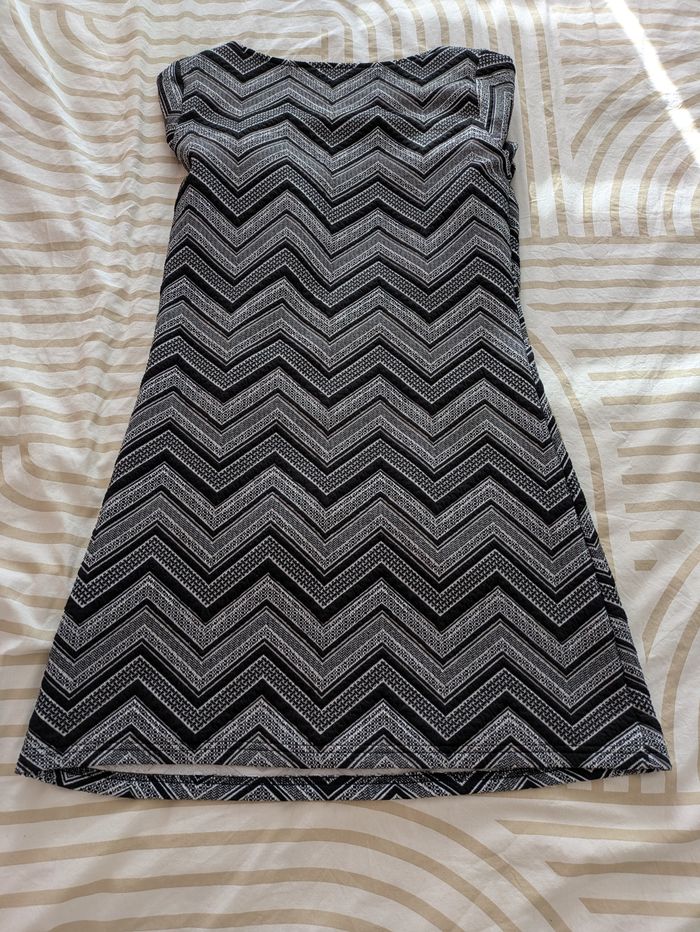 Robe Tunique Vegas Collection - Motif Chevron Noir & Blanc - photo numéro 3