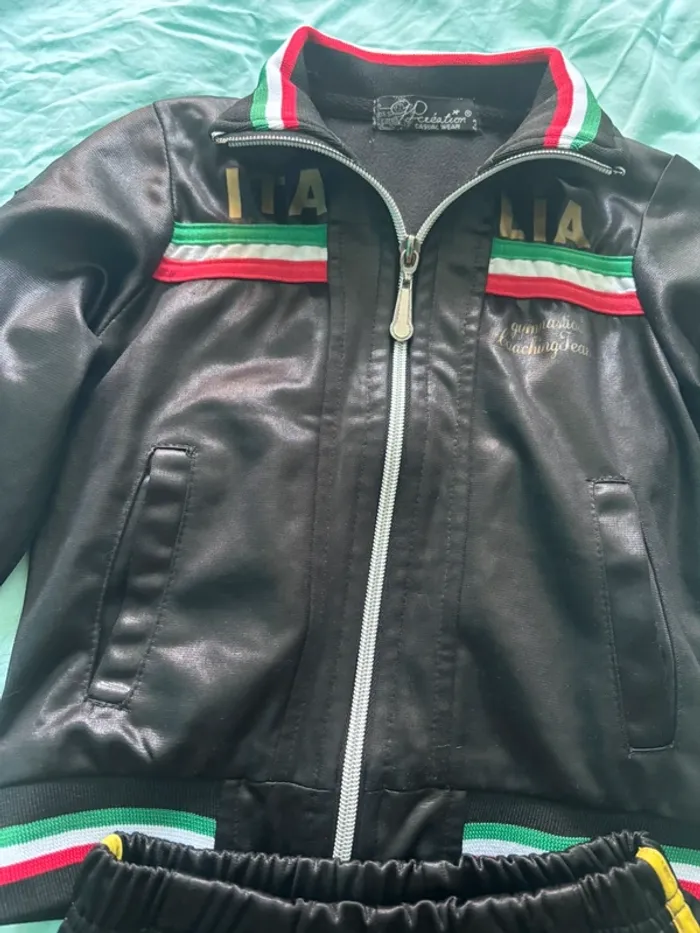 Ensemble jogging gilet Italia simili cuir 3 ans - photo numéro 3