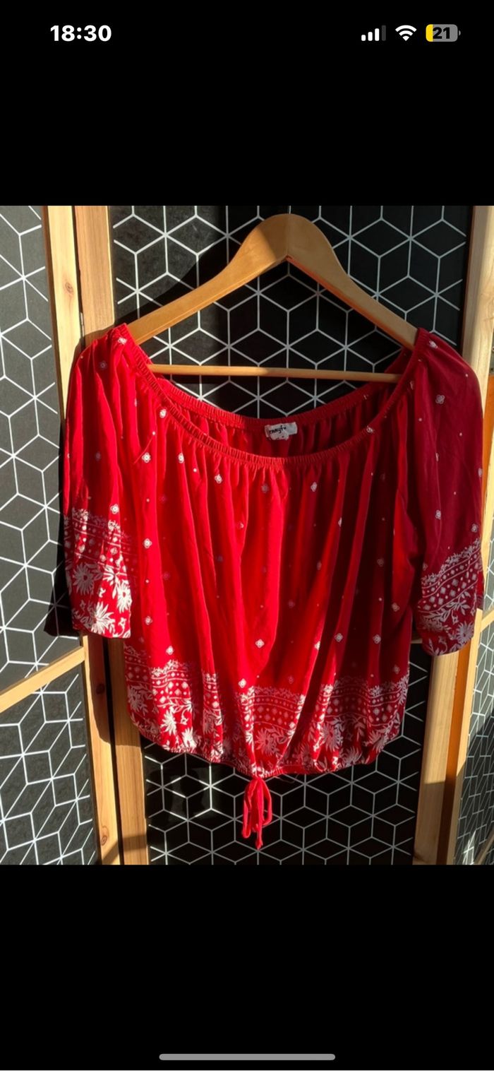 Blouse rouge Jennyfer