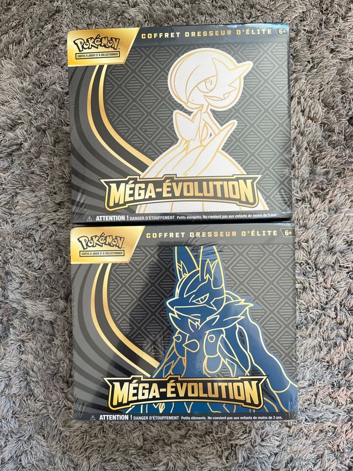Lot ETB Méga Évolution Gardevoir et Lucario M01 FR Scellé
