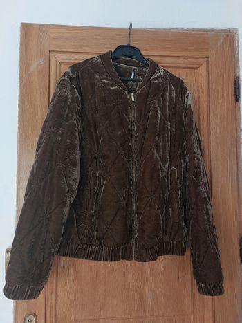 Veste velours kaki doré brillant