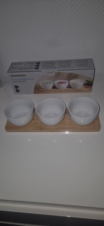 Support bois avec 3 coupelles 