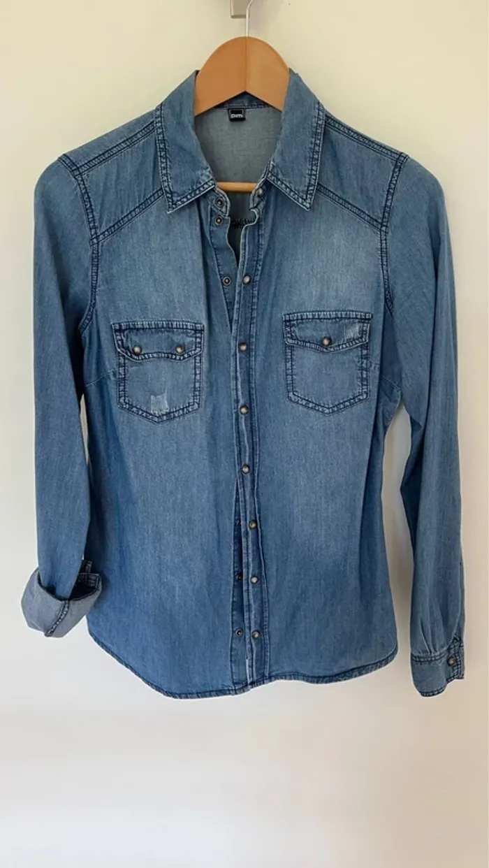 Chemise en jean manches longues - photo numéro 2