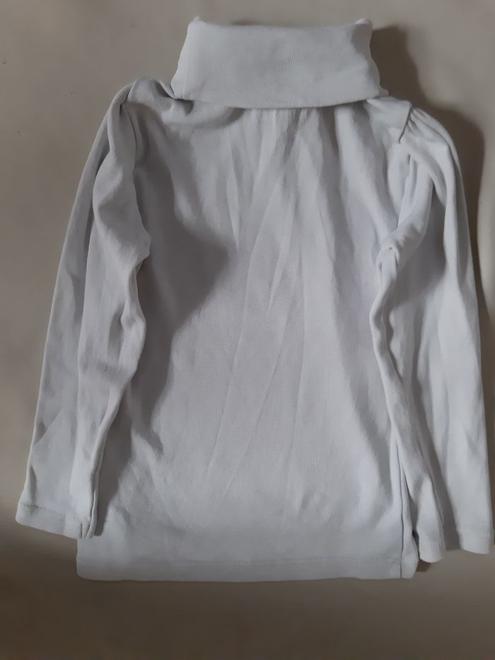 Sous-pull (tee-shirt col roulé) blanc fille - Orchestra - 3 ans - photo numéro 4