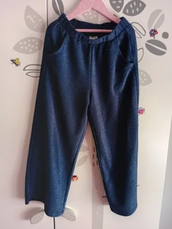 Pantalon fluide léger marine pailleté
