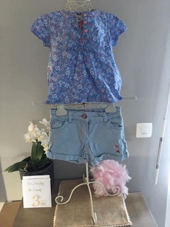 Short et blouse fille 3 ans