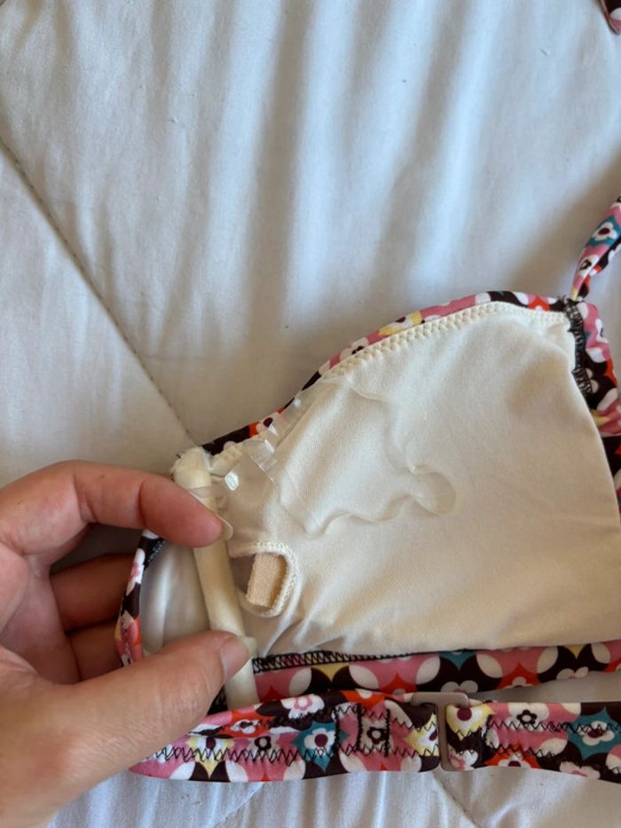 Maillot de bain attache autour du cou motif multicolore fleurs taille XS/34 neuf - photo numéro 4