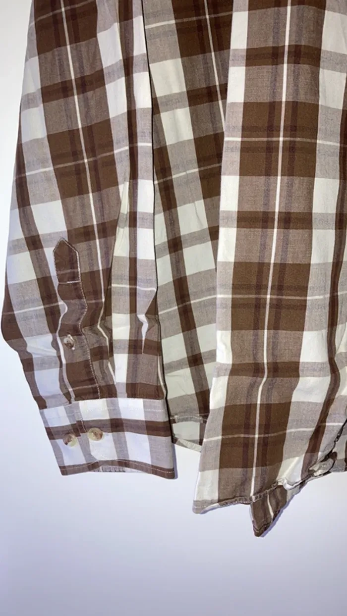Chemise homme manches longues à carreaux marrons L 3 Suisses - photo numéro 4