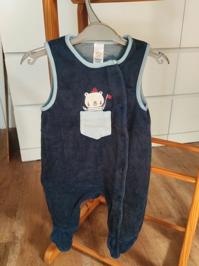Lot de 3 pyjamas velours 1 pièce bébé garçon taille 6 mois - photo numéro 8