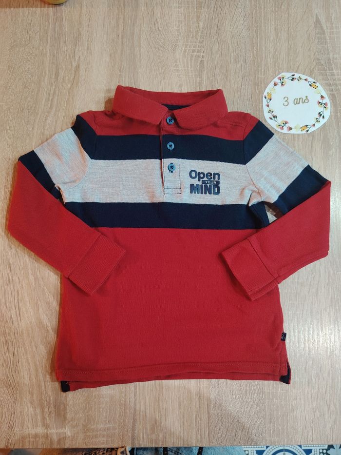 Polo à manches longues garçon 3ans okaidi tbe
