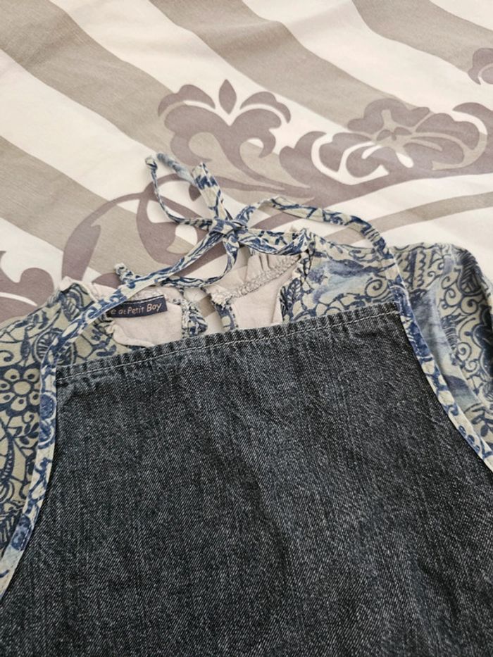 Robe tablier et son haut assortie Mlle Petit Boy taille 6 ans - photo numéro 5