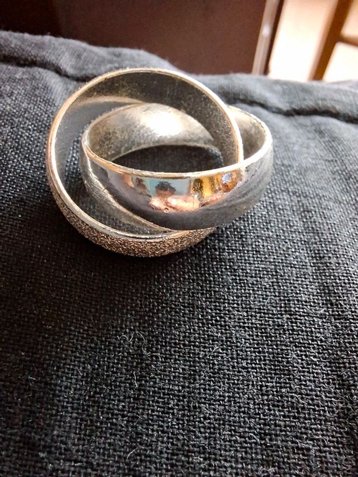 Bague Large Design Entrelacé - Argentée Mat et Brillant - Tendance - photo numéro 5