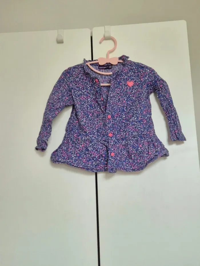 Belle blouse Sergent major 18 mois 80 cm chemise à boutons violettes - photo numéro 10