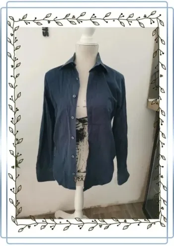 Chemise slim bleu "Daddy&son",col vieilli, taille S, bon état