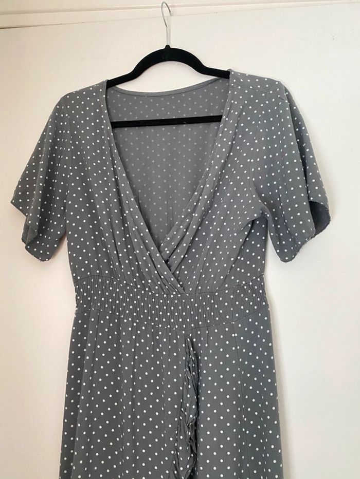 Robe Asymétrique Longue À Pois Avec Volant Taille S - photo numéro 2