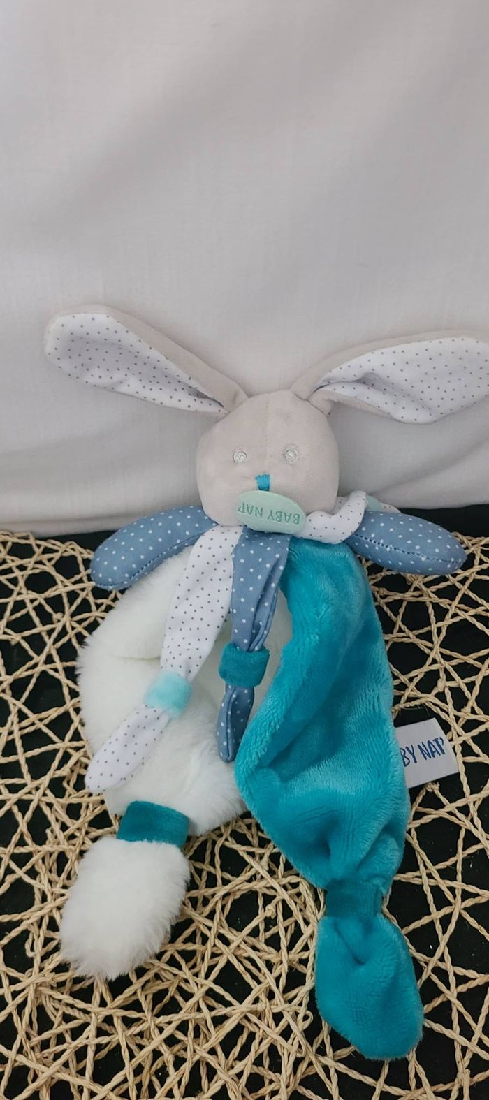 Baby Nat' - Doudou Lapin Bleu Lapin Poupi