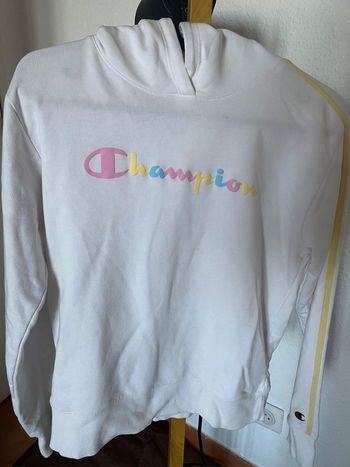 Sweat champion blanc avec capuche 11  12 ans