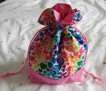 Sac pochon - Rose/Coeur