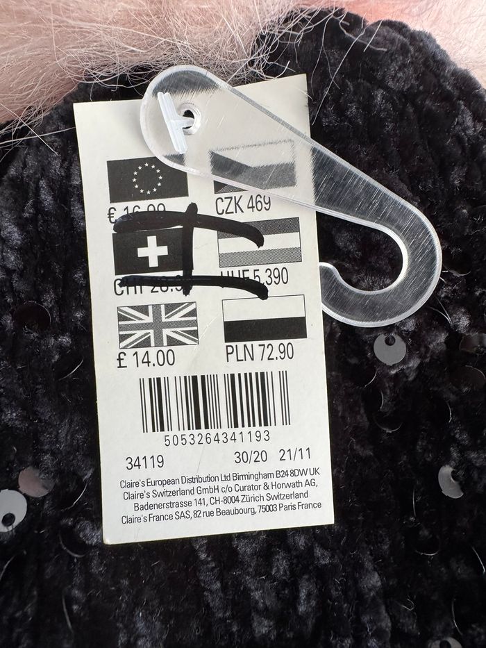 Bonnet noir pompon rose neuf Claire's - photo numéro 2