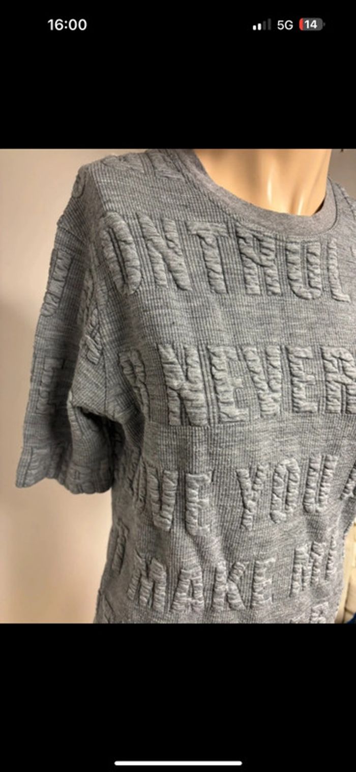 Sweat manches courtes gris Sandro - Taille 1 - photo numéro 2
