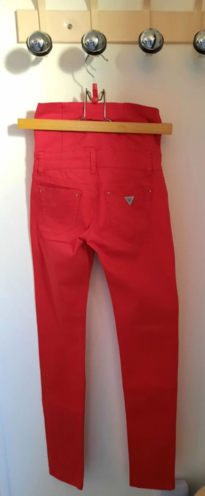 Pantalon taille haute rouge - photo numéro 2