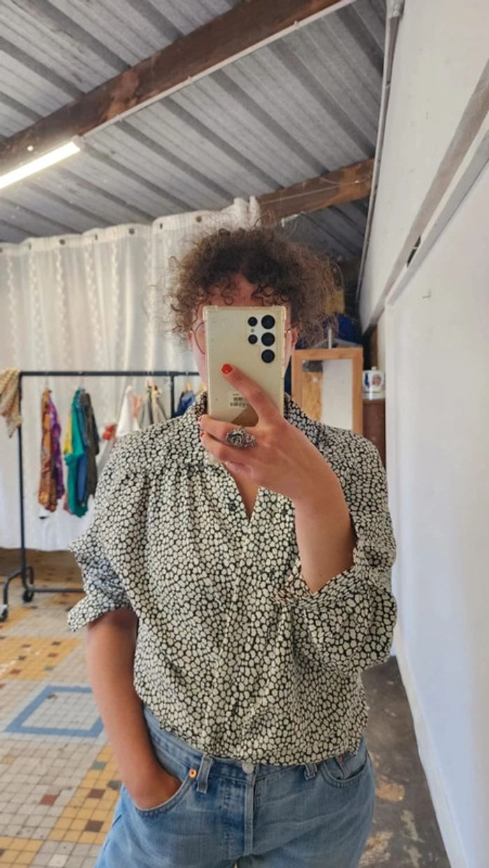 Adorable blouse à fleurs fluide vintage 80s - photo numéro 9