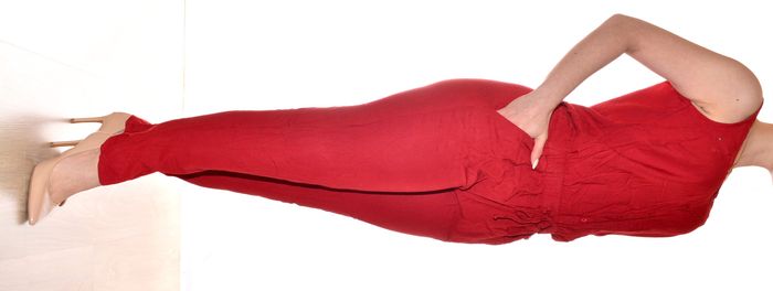 combinaison rouge uni sans manches décontractée et féminine taille M - photo numéro 3