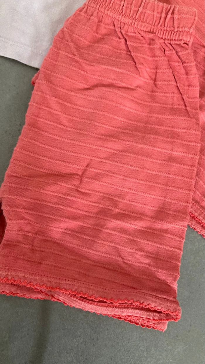 Lot ensemble tee shirt polo débardeur short vêtement bébé fille 18 mois - photo numéro 4