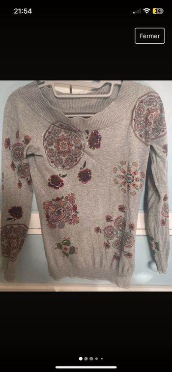 Pull fin gris , desigual, taille s