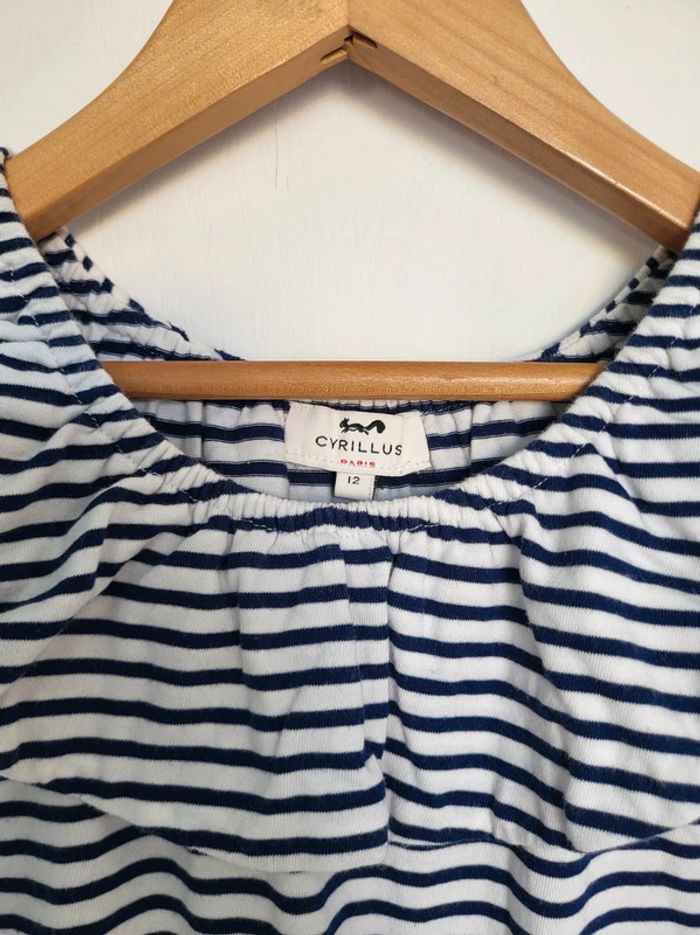 Top marinière col rond à volant Cyrillus état neuf - photo numéro 2