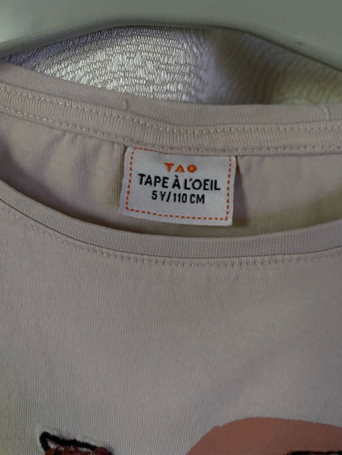 T-shirt rose oiseaux sequins 5 ans Tape à l’œil - photo numéro 3