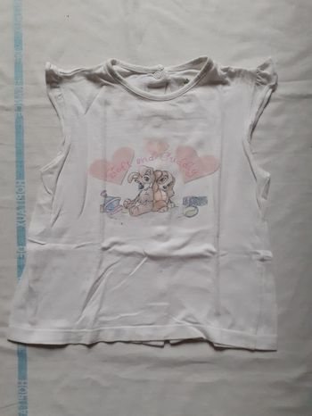 Tee-shirt blanc motif Belle et le clochard