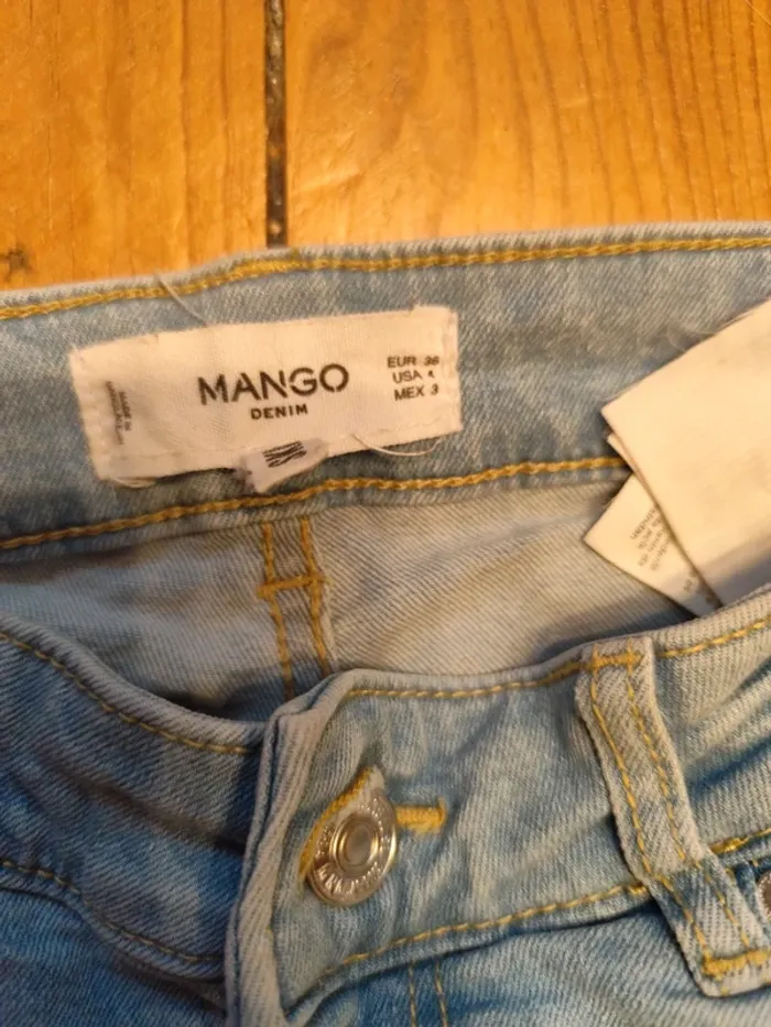 Jean skinny stretch Mango 36 bleu ciel 5 poches - photo numéro 6