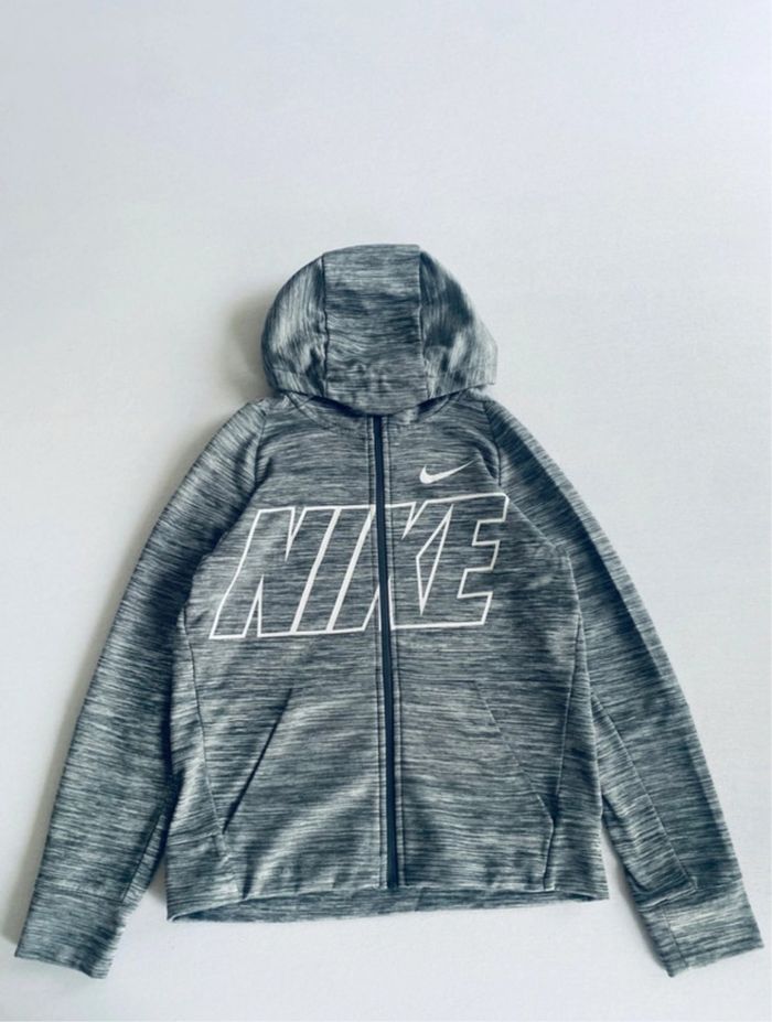 Sweat Nike Dri-Fit à capuche zippé gris