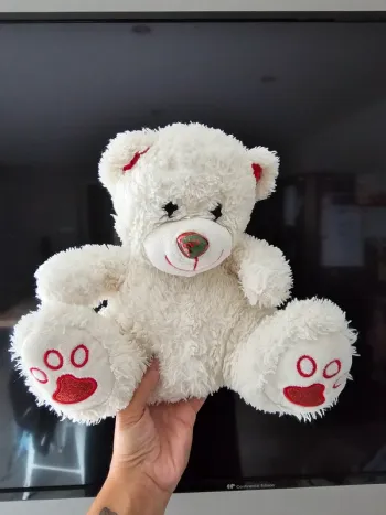 Doudou / Peluche ours paillettes rouge