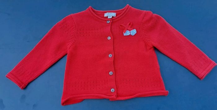 Gilet rouge Grain de Blé 6 mois