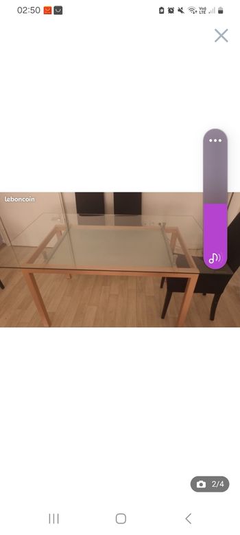 Table salon verre trempé